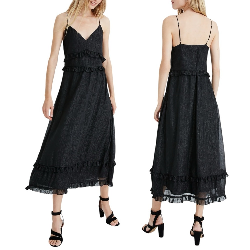 MADEWELL Shimmer Ruffle Cami Dress. Size 8